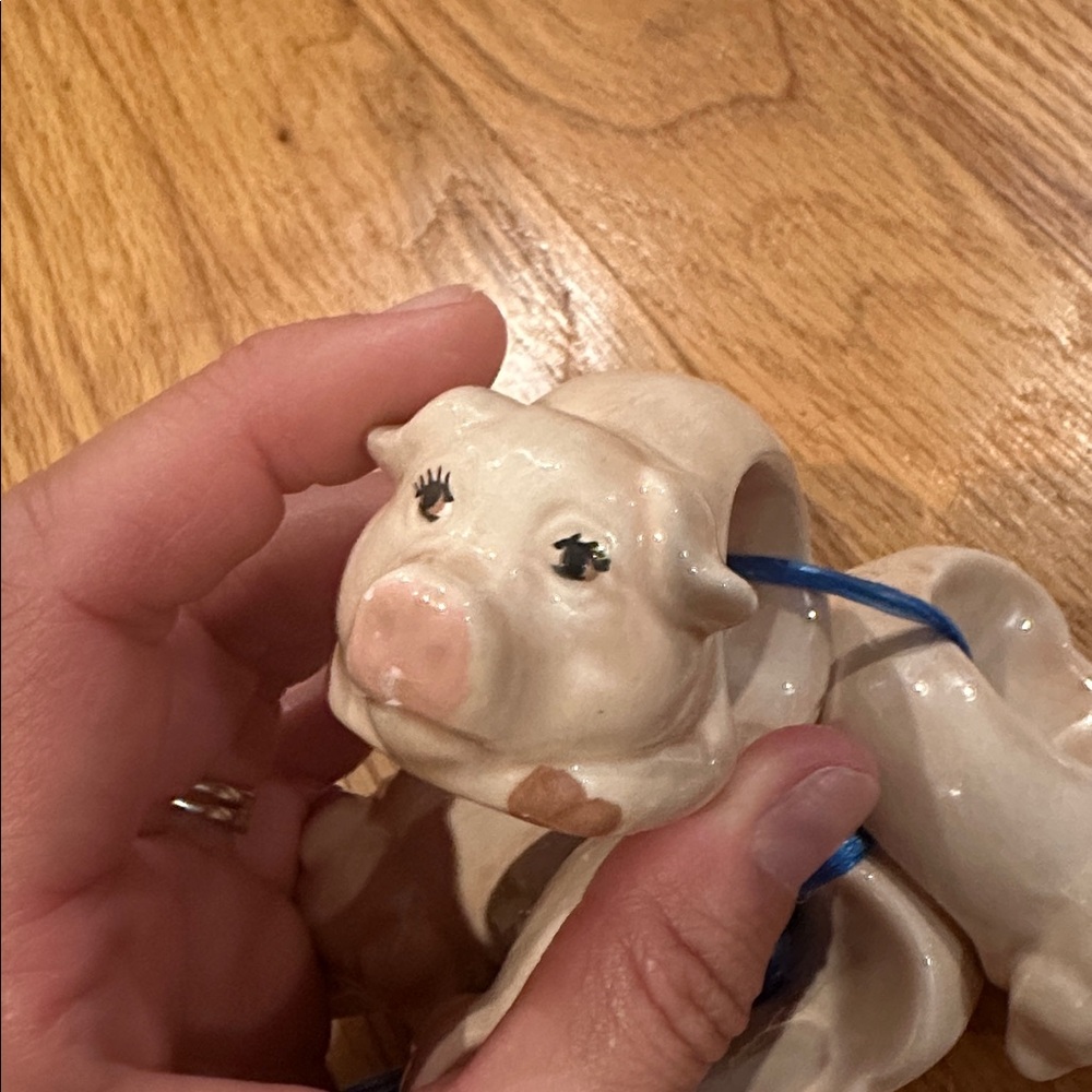 Ceramic Pig Napkin Rings Set - Picture 2 of 4